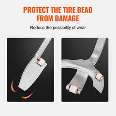 Tire Mount Demount Tool, 571- 622 mm Manual Steel Tire Changer Mount Demount Removal Tool, with Extra Bead Holder, Tubeless Truck Bead Breaker, 3 PCS Tire Changing Tools, Orange
