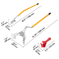 Tire Mount Demount Tool, 571- 622 mm Manual Steel Tire Changer Mount Demount Removal Tool, with Extra Bead Holder, Tubeless Truck Bead Breaker, 3 PCS Tire Changing Tools, Orange