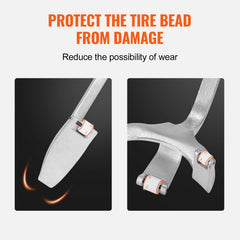 Tire Mount Demount Tool, 571- 622 mm Manual Steel Tire Changer Mount Demount Removal Tool, with Extra Bead Holder, Tubeless Truck Bead Breaker, 3 PCS Tire Changing Tools, Orange