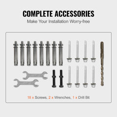 Handrails for Outdoor Steps, Wrought Iron Handrail for 1-3 Steps, Adjustable Stair Railing, Black Front Porch Hand Rail for Concrete and Wooden Stairs