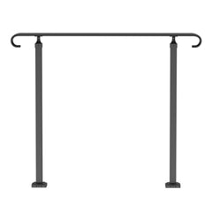 Handrails for Outdoor Steps, Wrought Iron Handrail for 1-3 Steps, Adjustable Stair Railing, Black Front Porch Hand Rail for Concrete and Wooden Stairs