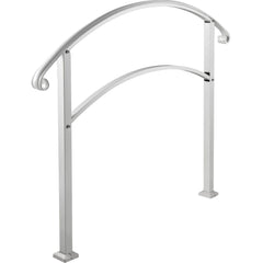 3-Step Handrails for Outdoor Steps Fits 1 or 3 Steps Matte White Stair Rail Wrought Iron Handrail with Installation Kit Hand Rails for Outdoor Step