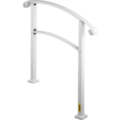 3-Step Handrails for Outdoor Steps Fits 1 or 3 Steps Matte White Stair Rail Wrought Iron Handrail with Installation Kit Hand Rails for Outdoor Step