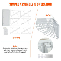 Wall Mount Blueprint Storage Rack Blueprint Holder with 12 Pivot Brackets