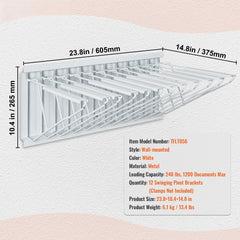 Wall Mount Blueprint Storage Rack Blueprint Holder with 12 Pivot Brackets