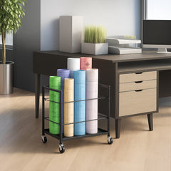 Blueprint Storage Rack, 12 Slots Blueprint Holder with Wheels, Mobile Metal Blueprint Storage Cart for Map Poster Architectural Construction Plan, Roll File Organizer for Home, Office, School
