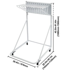 Mobile Blueprint Storage Rack, Plan Holder with 12 Pivot Brackets, Mobile Blueprint Holder Adjustable Height & Length, Poster Display Rack for Office and Home (Rack Only Without Clamps)