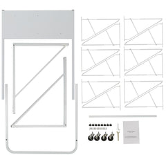 Mobile Blueprint Storage Rack, Plan Holder with 12 Pivot Brackets, Mobile Blueprint Holder Adjustable Height & Length, Poster Display Rack for Office and Home (Rack Only Without Clamps)