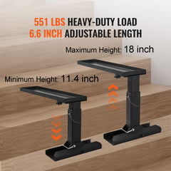 Ladder Levler, 29.8 L x 11.4-18 in H Support Surface, Steel Ladder Leveling Tool, Folding Pitch Hopper, Stair Ladder Stabilizer Easy to Use,Extension Ladder Accessories for Uneven Ground