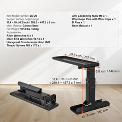 Ladder Levler, 29.8 L x 11.4-18 in H Support Surface, Steel Ladder Leveling Tool, Folding Pitch Hopper, Stair Ladder Stabilizer Easy to Use,Extension Ladder Accessories for Uneven Ground