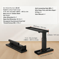Ladder Levler, 29.8 L x 11.4-18 in H Support Surface, Steel Ladder Leveling Tool, Folding Pitch Hopper, Stair Ladder Stabilizer Easy to Use,Extension Ladder Accessories for Uneven Ground