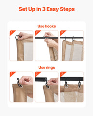 Gazebo Netting Replacement, Fit Most 10 x 12 x 7.3 FT Gazebo, Outdoor Garden Gazebo Net, 4-Panel Sidewall Mesh Gazebo Curtain, Patio Midge Netting with Double Zipper, Canopy Screen (Netting Only)