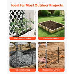 Rebar Stakes, 406.4 mm, Heavy-Duty 11.5 mm Diameter, Straight Galvanized Steel Ground Anchors with Chisel Point End & Rust-Resistant Coating, for Gardening Support, Fence, Camping Tents (16-Pack)
