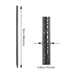 Rebar Stakes, 406.4 mm, Heavy-Duty 11.5 mm Diameter, Straight Galvanized Steel Ground Anchors with Chisel Point End & Rust-Resistant Coating, for Gardening Support, Fence, Camping Tents (16-Pack)