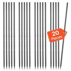 Rebar Stakes, 609.6 mm, Heavy-Duty 12 mm Diameter, Straight Galvanized Steel Ground Anchors with Chisel Point End & Rust-Resistant Coating, for Gardening Support, Fence, Camping Tents (20-Pack)
