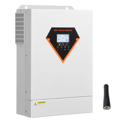 Hybrid Solar Inverter, 6000W, All in One Pure Sine Wave Power Inverter Charger, 220V AC, with Built-in 120A MPPT Solar Charger Controller, for Off-Grid System Lead Acid Lithium Battery
