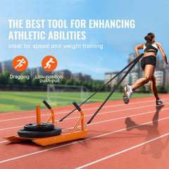 Weight Power Pull Push Sled Fitness Strength Speed Training Sled Orange
