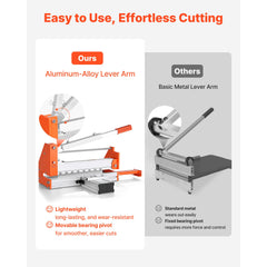 304.8mm Vinyl Floor Cutter, 12mm Thick Laminate Flooring Cutter with Upgraded Labor-Saving Aluminum-Alloy Lever, Telescoping Support Plate, Cuts Certain Engineered Wood, LVT, VCT, SPC, LVP, WPC