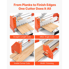 304.8mm Vinyl Floor Cutter, 12mm Thick Laminate Flooring Cutter with Upgraded Labor-Saving Aluminum-Alloy Lever, Telescoping Support Plate, Cuts Certain Engineered Wood, LVT, VCT, SPC, LVP, WPC