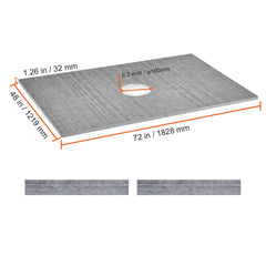 Shower Curb Kit, 1219x1828mm Shower Pan Kit with 160mm Central Drain, Lightweight EPS Shower Installation Kits with 2 Waterproof Cloths, Shower Pan Slope Sticks Fit for Bathroom