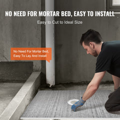 Shower Curb Kit, 1219x1828mm Shower Pan Kit with 160mm Central Drain, Lightweight EPS Shower Installation Kits with 2 Waterproof Cloths, Shower Pan Slope Sticks Fit for Bathroom