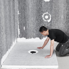 Shower Curb Kit, 1219x1828mm Shower Pan Kit with 160mm Central Drain, Lightweight EPS Shower Installation Kits with 2 Waterproof Cloths, Shower Pan Slope Sticks Fit for Bathroom