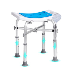 Shower Chair, Adjustable Height Shower Stool with Crossbar Support, Shower Seat for Inside Shower or Tub, Non-Slip Bench Bathtub Stool Seat for Elderly Disabled Handicap, 226.8 kg Capacity