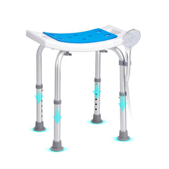 Shower Chair, Adjustable Height Shower Stool, Shower Seat for Inside Shower or Tub, Non-Slip Bench Bathtub Stool Seat for Elderly Disabled Handicap, 158.8 kg Capacity