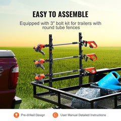 3-Place Weeder Trimmer Rack Holder for Open Landscape Trailer Lockable