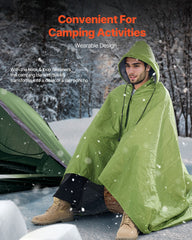 Camping Blanket 2 m x 1.5 m Wearable Warm Stadium Blanket Army Green
