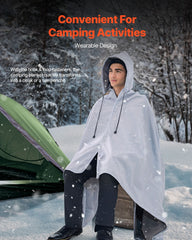 Camping Blanket 2 m x 1.5 m Wearable Warm Stadium Blanket Light Grey.