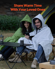 Camping Blanket 2 m x 1.5 m Wearable Warm Stadium Blanket Light Grey.