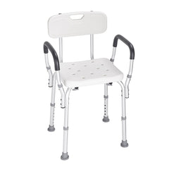 Shower Chair, Shower Seat with Back, Adjustable Height Shower Stool, Shower Chair for Inside Shower Bathtub, Non-slip Bathroom Bench Bath Chair for Elderly Disabled Handicap, 158.8 kg Capacity