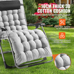 Zero Gravity Chair, 33 inch Zero Gravity Recliner Lounge Chair for Indoor and Outdoor, Adjustable Anti Gravity Chair with Cushion, Headrest, Footrest, and Cupholder, 500 lbs, Gray