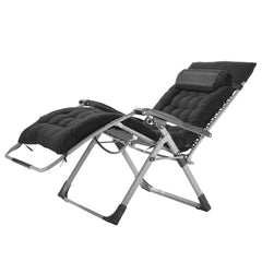 Zero Gravity Chair, 33 inch Zero Gravity Recliner Lounge Chair for Indoor and Outdoor, Adjustable Anti Gravity Chair with Cushion, Headrest, Footrest, and Cupholder, 500 lbs, Black