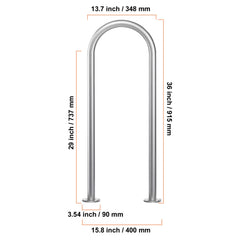 Pool Handrail,36 x 13 inch Pool Railing, Aluminum with Base Plate for Indoor/Outdoor Pools, Humanized Swimming Pool Safety Railing for Decks, Rust-Proof Grab Bar with Accessories for Spas Docks
