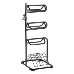 Freestanding Saddle Stand, 30 x 30 x 68.5 in, 3 Tiers Saddle Rack, Heavy Duty Saddle Blanket Holder with Removable & Rotating Tiers, English & Western Saddle Rack for Tack Room Organization