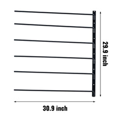 Wall Mounted Saddle Rack, 30.9 x 29.9 x 5.5 in, Swing Out Saddle Holder, Six Tiers Horse Saddle Stand, Space Saving Horse Pad and Blanket Rack for Tack Room Organization Trailer Accessories