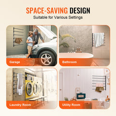 Wall Mounted Saddle Rack, 30.9 x 29.9 x 5.5 in, Swing Out Saddle Holder, Six Tiers Horse Saddle Stand, Space Saving Horse Pad and Blanket Rack for Tack Room Organization Trailer Accessories