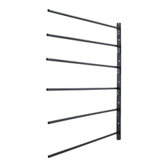 Wall Mounted Saddle Rack, 30.9 x 29.9 x 5.5 in, Swing Out Saddle Holder, Six Tiers Horse Saddle Stand, Space Saving Horse Pad and Blanket Rack for Tack Room Organization Trailer Accessories