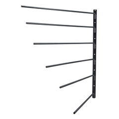 Wall Mounted Saddle Rack, 30.9 x 29.9 x 5.5 in, Swing Out Saddle Holder, Six Tiers Horse Saddle Stand, Space Saving Horse Pad and Blanket Rack for Tack Room Organization Trailer Accessories