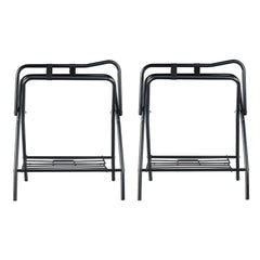 Folding Saddle Rack, 28 x 19 x 37.5 in, Freestanding Horse Saddle Stand, Portable Horse Blanket Holder, Heavy Duty Steel Saddle Rack for English & Western Saddles, Tack Storage, Black