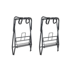 Folding Saddle Rack, 28 x 19 x 37.5 in, Freestanding Horse Saddle Stand, Portable Horse Blanket Holder, Heavy Duty Steel Saddle Rack for English & Western Saddles, Tack Storage, Black