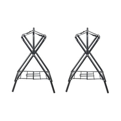 Folding Saddle Rack, 28 x 19 x 37.5 in, 2 Packs Freestanding Horse Saddle Stand, Portable Horse Blanket Holder, Heavy Duty Steel Saddle Rack for English & Western Saddles, Tack Storage, Black