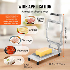 Cheese Cutter with Wire, 0.2" Ultra-Thin Cheeser Butter Cutting Blade, Detachable Cheese Slicer Wire, Aluminum Alloy Commercial Cheese Slicer with 316 Stainless Steel Knife Wire, Kitchen Cooking