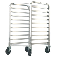 Bun Pan Rack, 10-Tier Commercial Bakery Racks with Brake Wheels, Aluminum Racking Trolley Storage for Half & Full Sheet, Speed Rack For Kitchen Home, Bread Baking Equipment, 660x515x985 mm