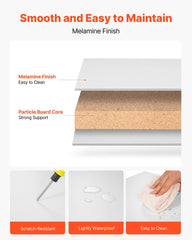 Melamine Shelves, 2 Piece, Wooden Cabinet Shelves Cut to Size for Closet System, Replacement Cabinet Shelf, Versatile Use Wardrobe Board for Closets, Cabinets, or any custom Shelving Needs