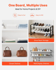 Melamine Shelves, 2 Piece, Wooden Cabinet Shelves Cut to Size for Closet System, Replacement Cabinet Shelf, Versatile Use Wardrobe Board for Closets, Cabinets, or any custom Shelving Needs