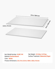 Melamine Shelves, 2 Piece, Wooden Cabinet Shelves Cut to Size for Closet System, Replacement Cabinet Shelf, Versatile Use Wardrobe Board for Closets, Cabinets, or any custom Shelving Needs
