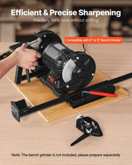 Multi-Grind Sharpening System, Vari-Grind Pro Sharpening Jig Kit for 6" & 8" Bench Grinders – with Platform, Long Support Arm & Fingernail Gouge Jig, for Chisels, Woodturning, Plane Irons
